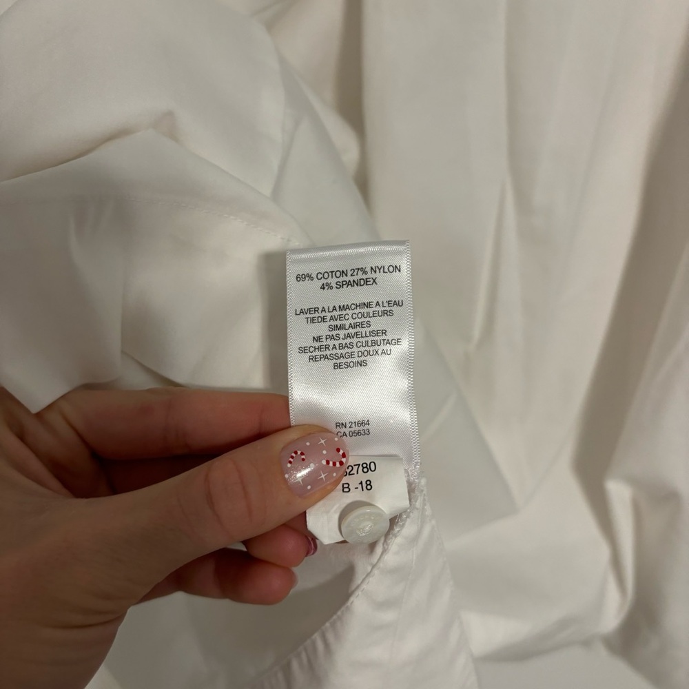 Foxcroft White Collared Button Down Mini Dress - image 6